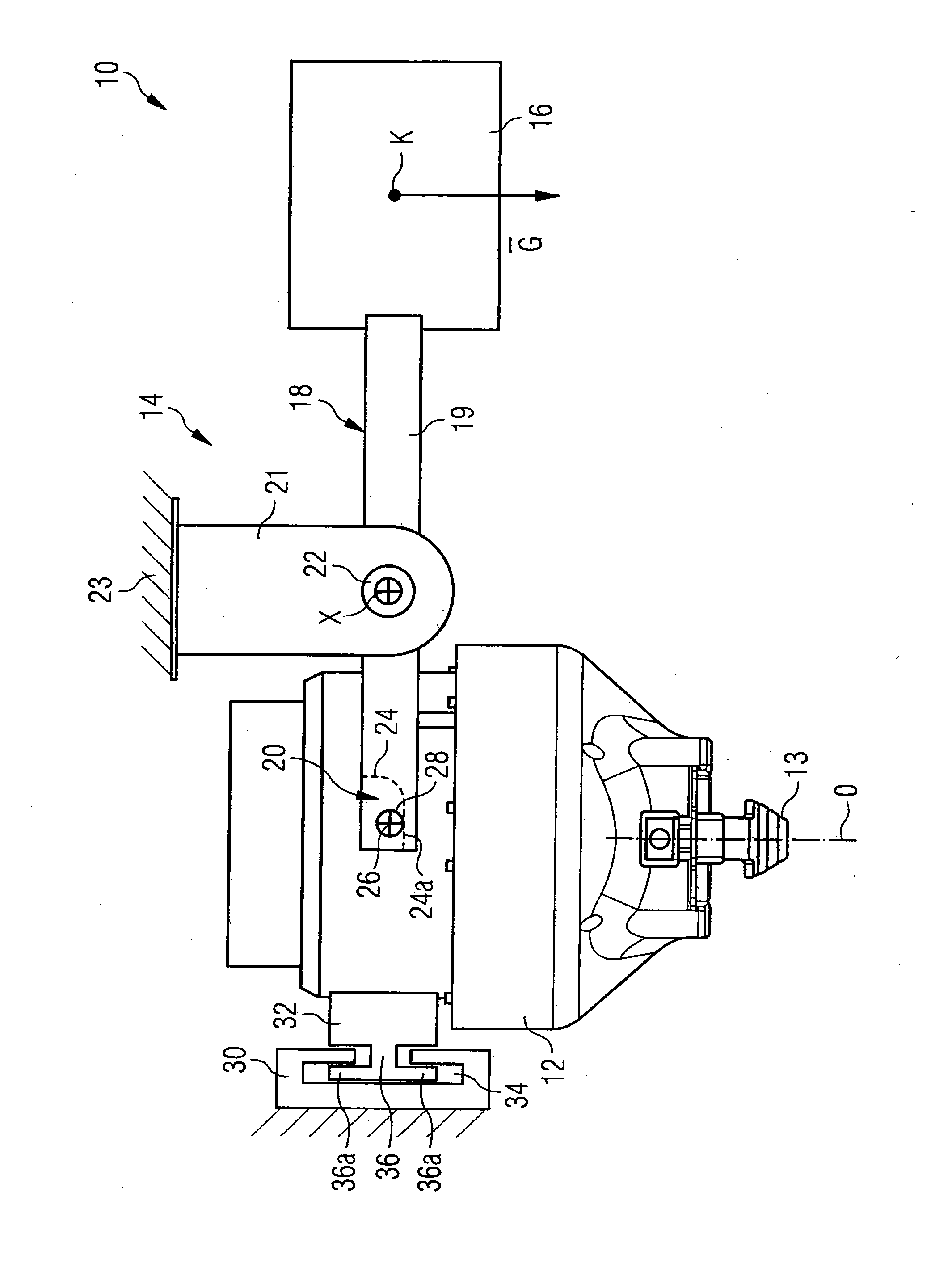 Apparatus for Movable and Weight-Compensating Suspension of a Focusing Objective of a Laser System