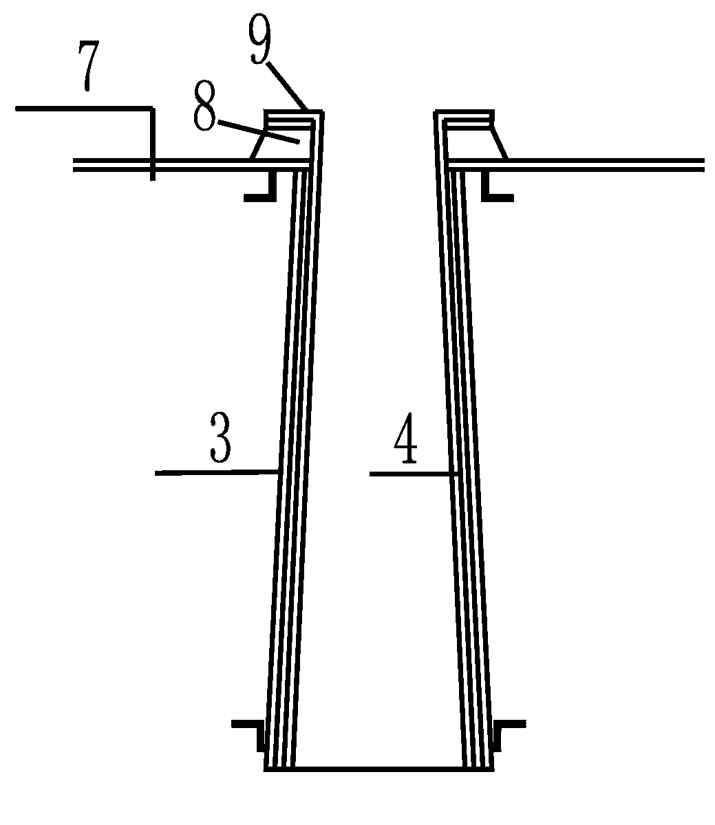 Steel storage bin top feeding auxiliary structure