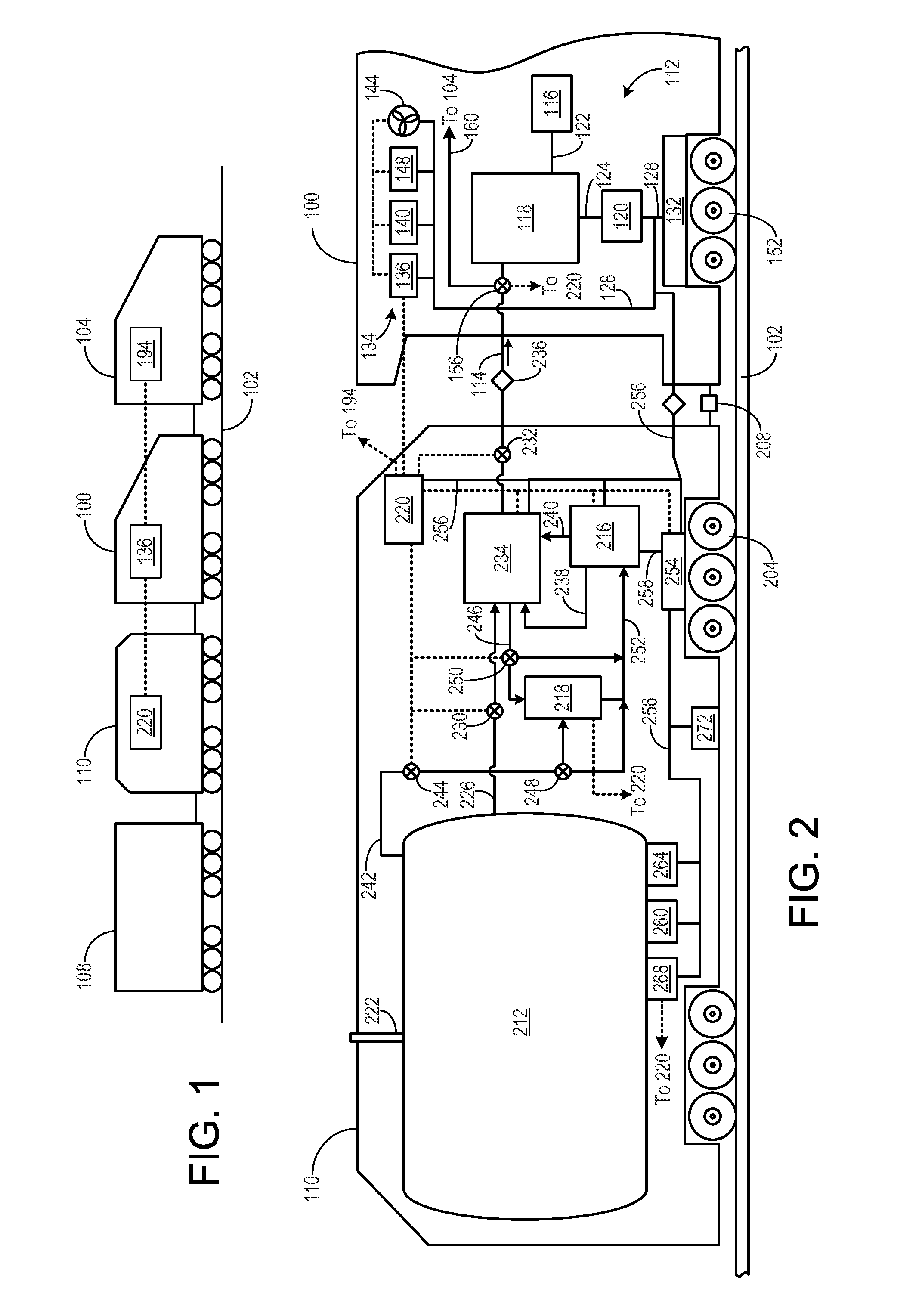 Methods and systems for a rail vehicle including a source of gaseous natural gas