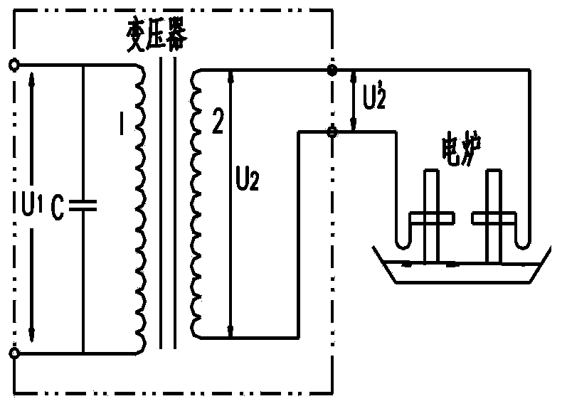 Medium-voltage series capacitor compensating device and transformer containing same