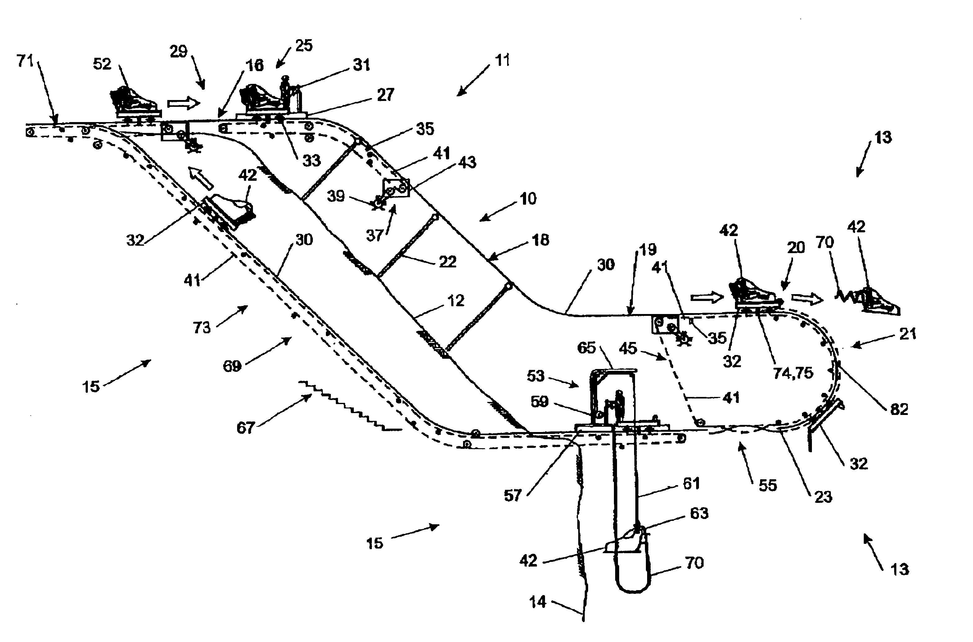 Apparatus for an amusement ride and fall
