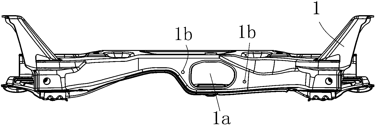 Automobile sub-frame with rear suspension splash guard