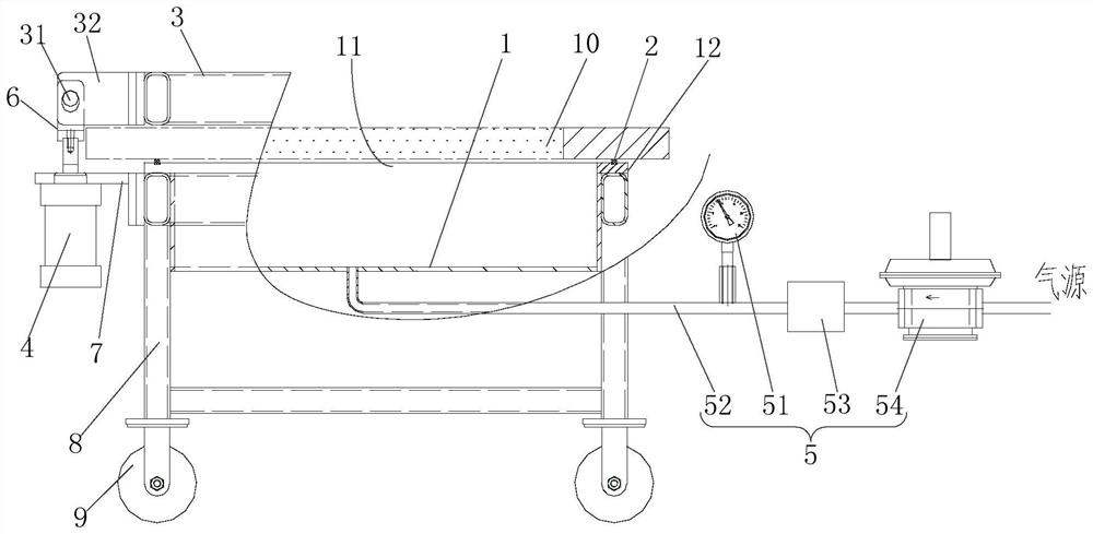 Train window sealing performance test system