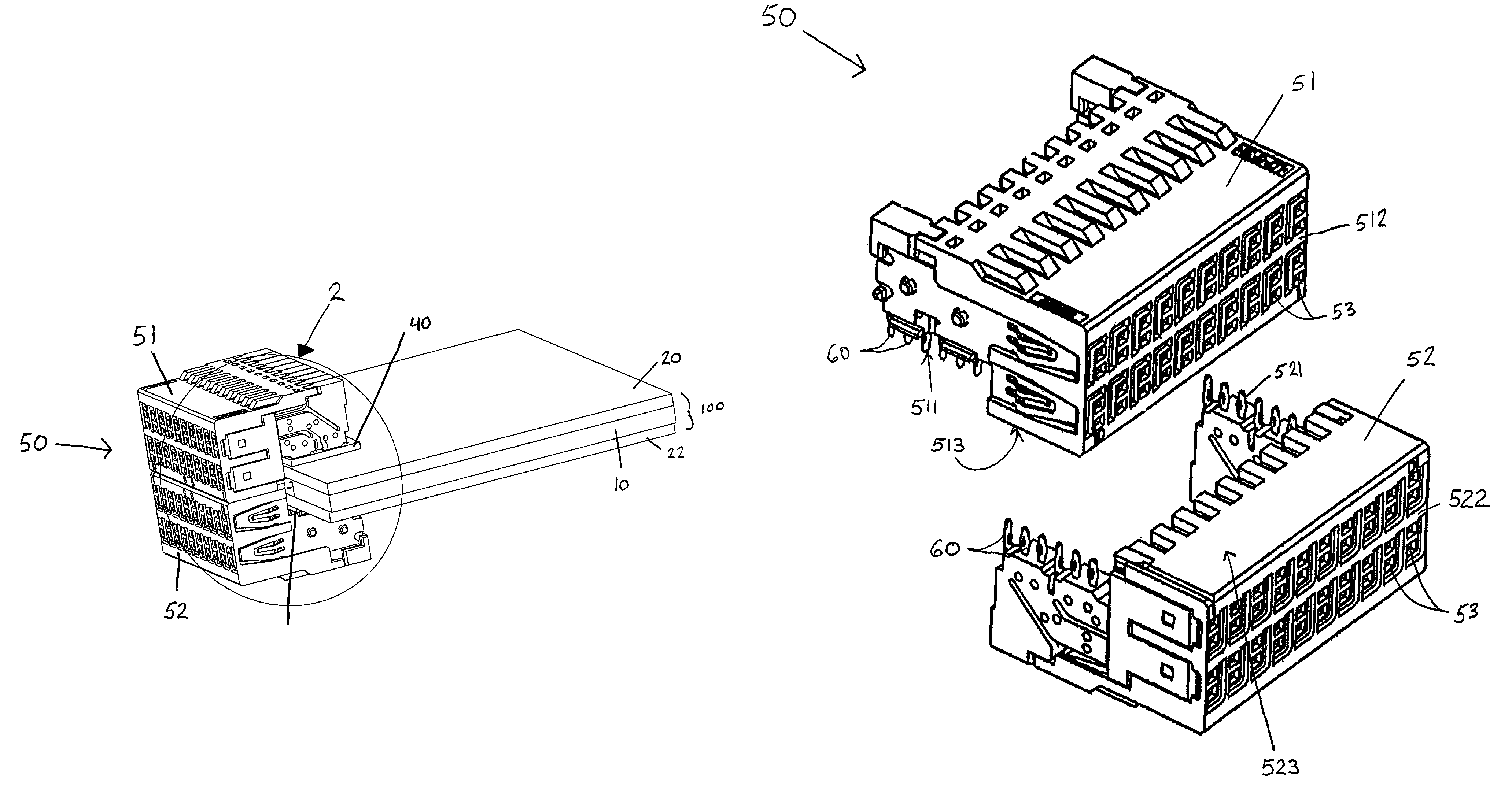 Straddle mount connector