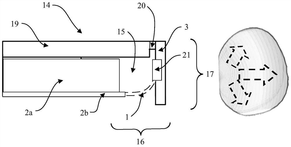 Transmission line for radiofrequency range current