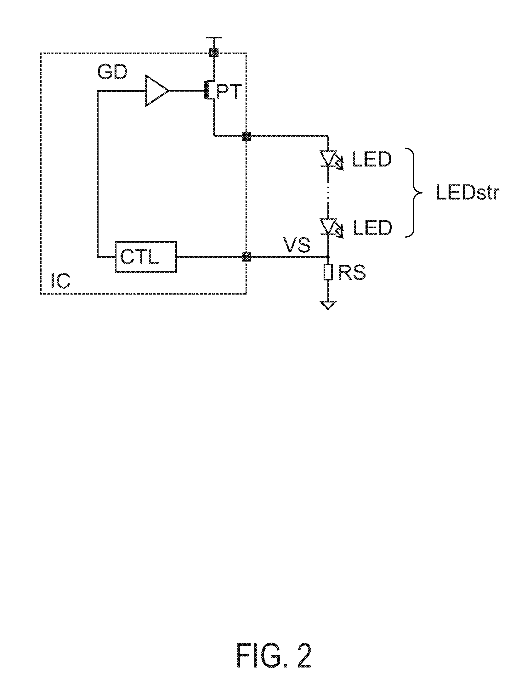 Electronic device for driving LED strings