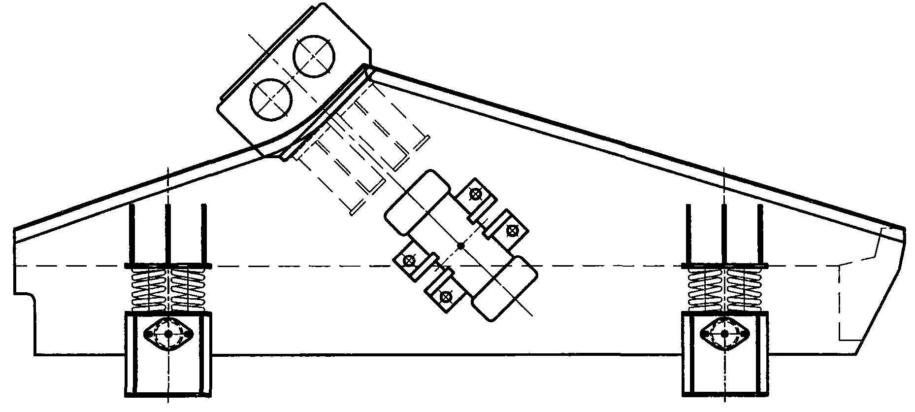 Vibrating screen with spiral track