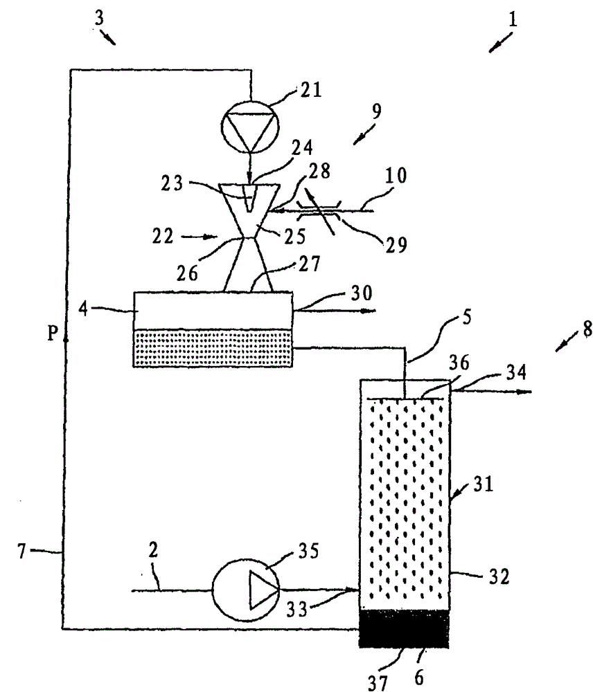 Method and device for stripping a gas from a gas mixture using a venturi ejector