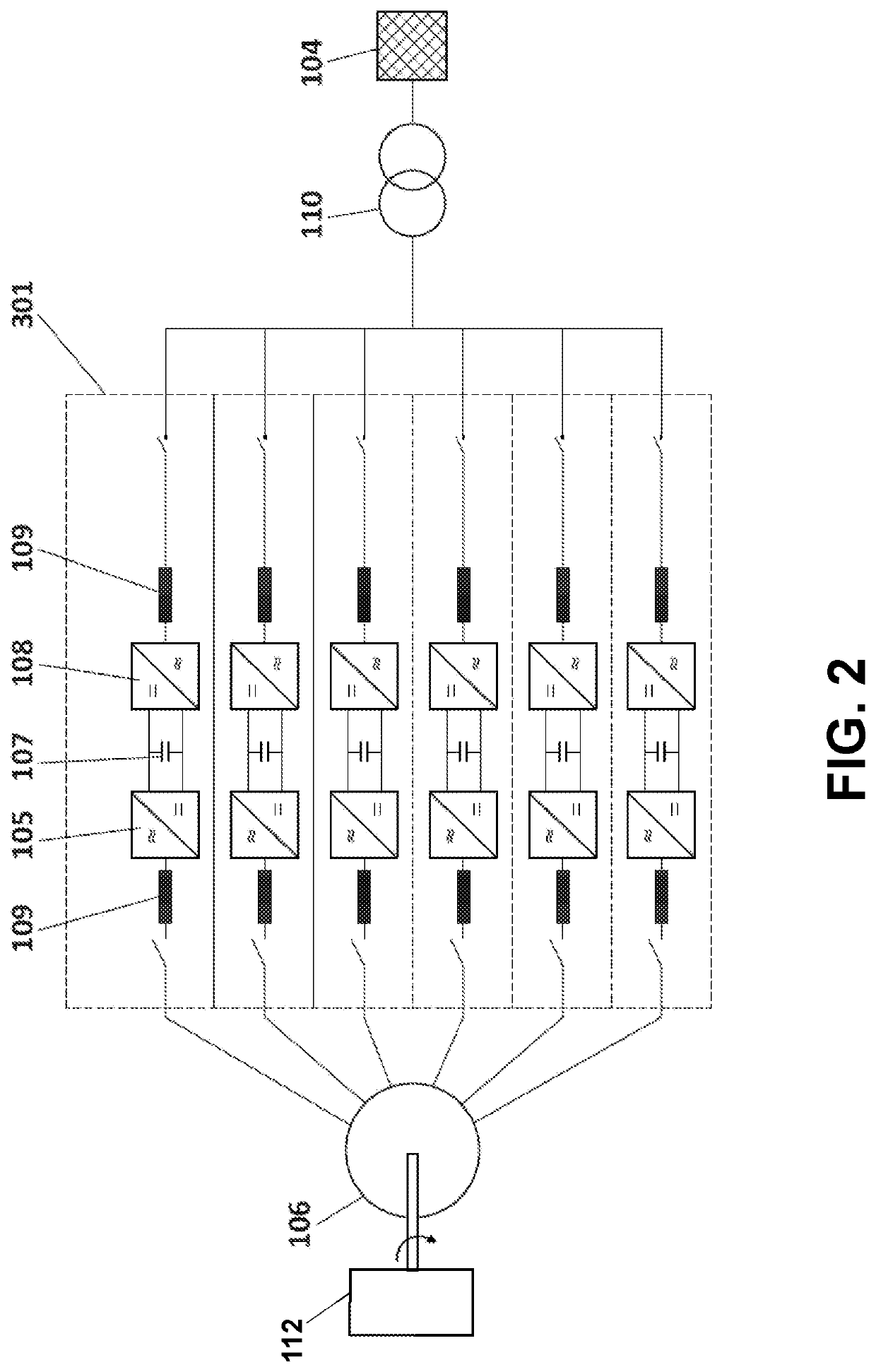 Power generation system of a multi-converter wind turbine and control method thereof