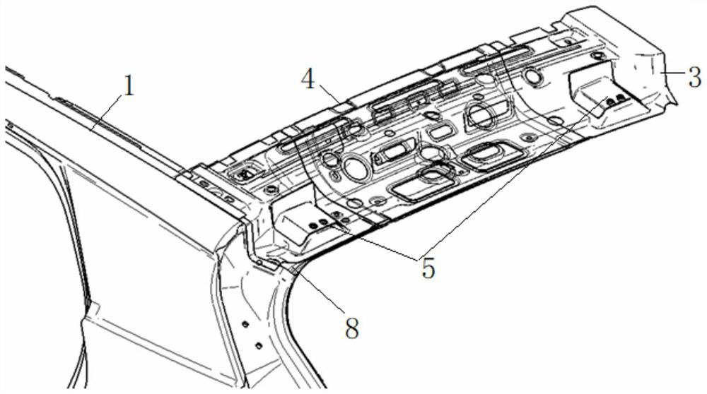 A rear cross member structure, body frame assembly and automobile
