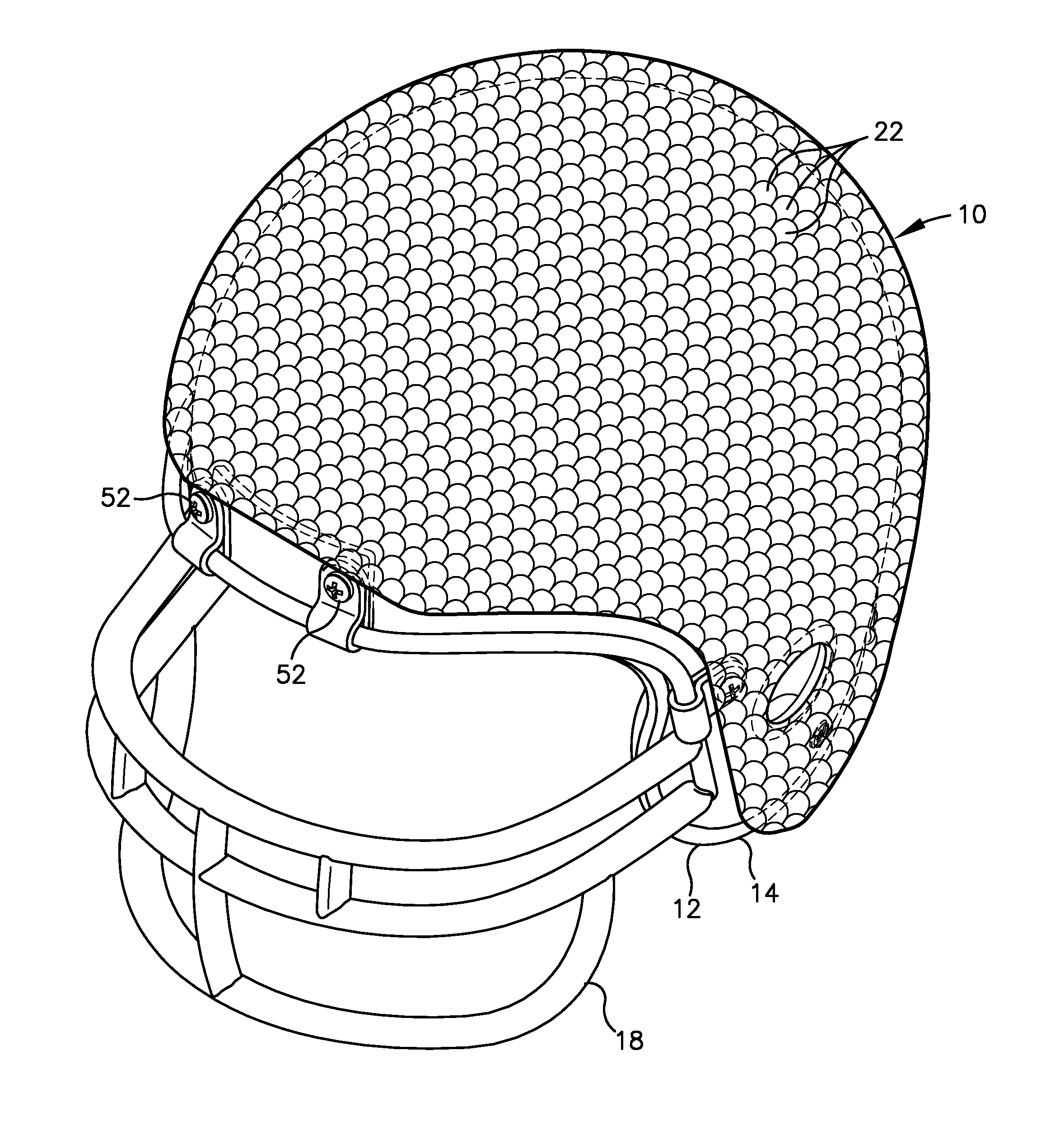Helmet with external protective scales