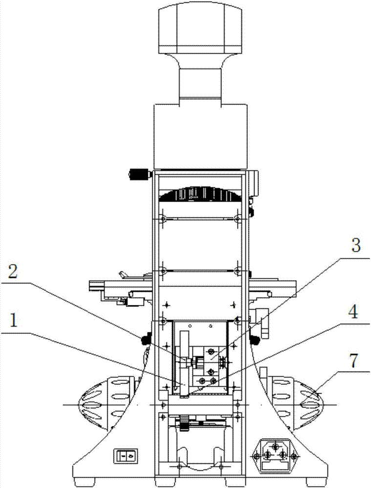 Intelligent microscope objective table elevating mechanism and intelligent microscope composed by same