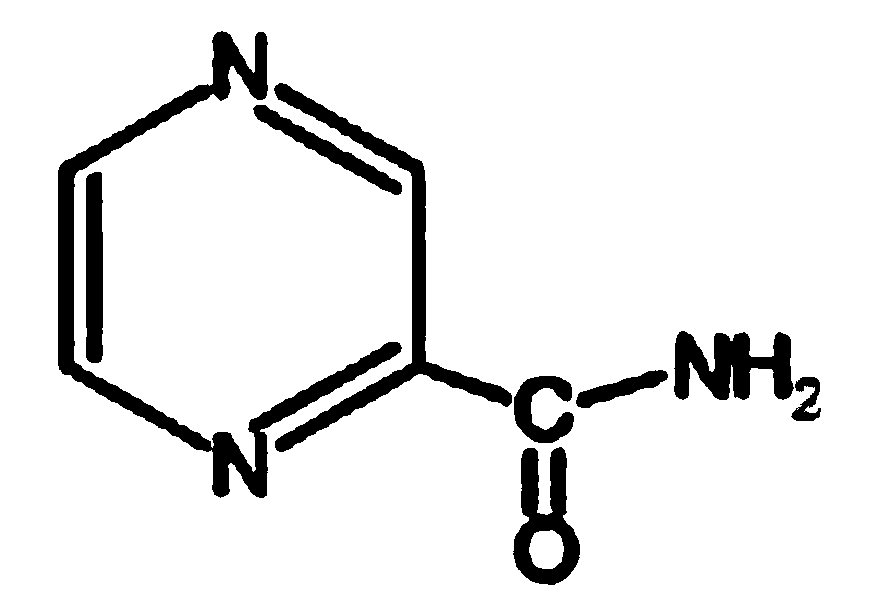 Small molecular inhibitor pyrazinamide used in plant ethylene synthesis and application thereof