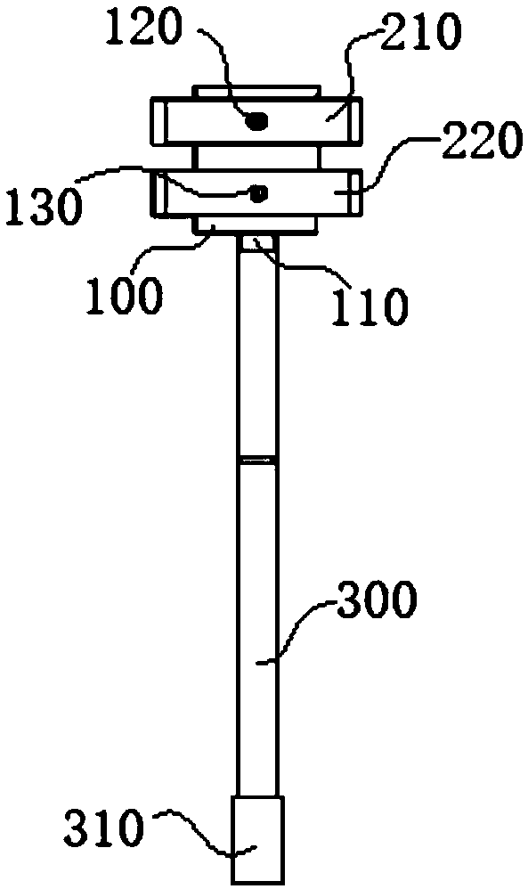 Clamping device for hydrogen detector sensor handle