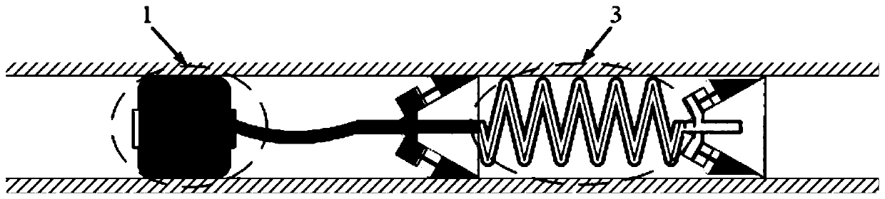 A single-acting pneumatic locking type flexible in-pipe robot and its working method