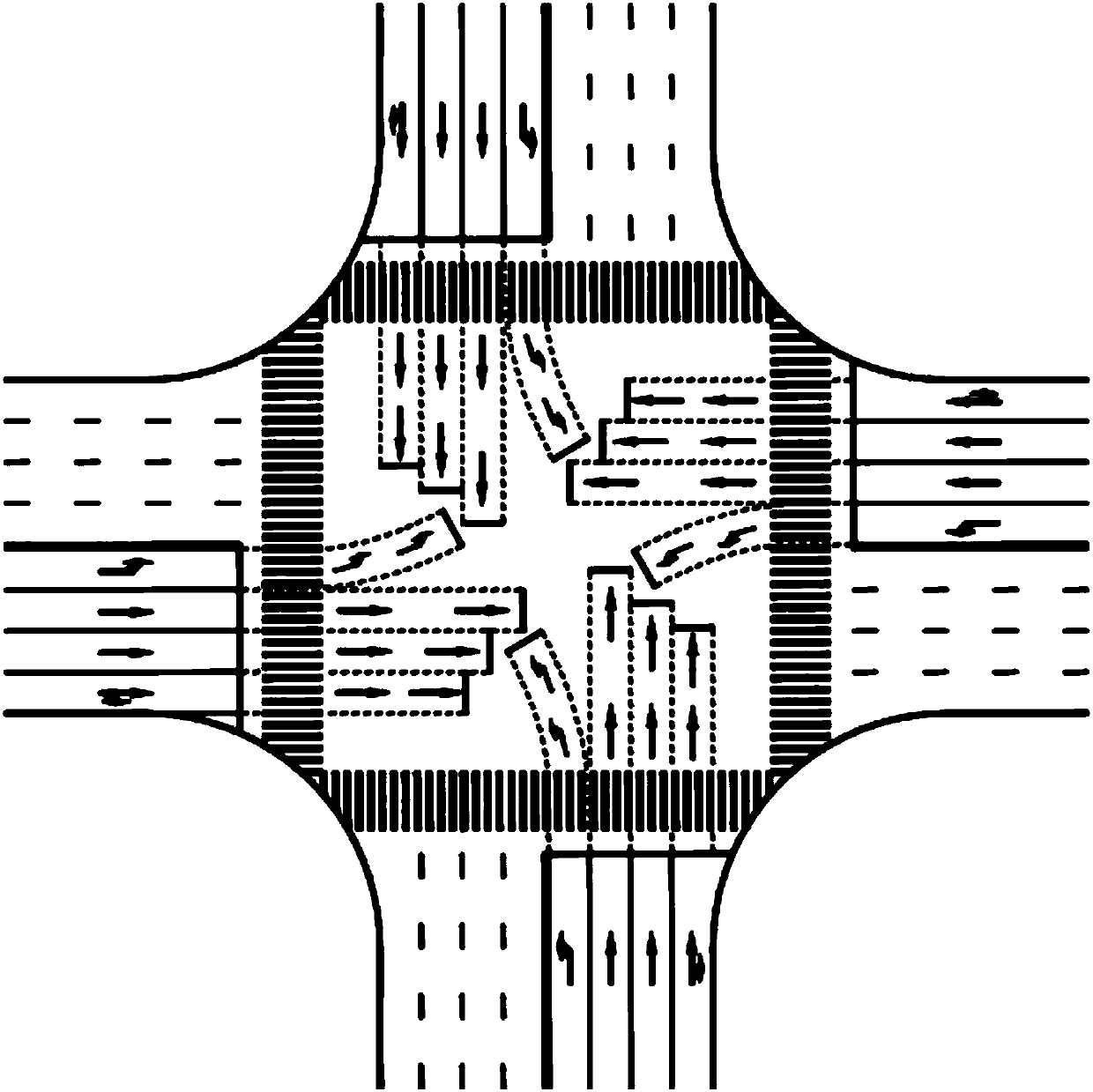 Traffic signal control method based on random fluctuation of traffic flow at adaptive intersection