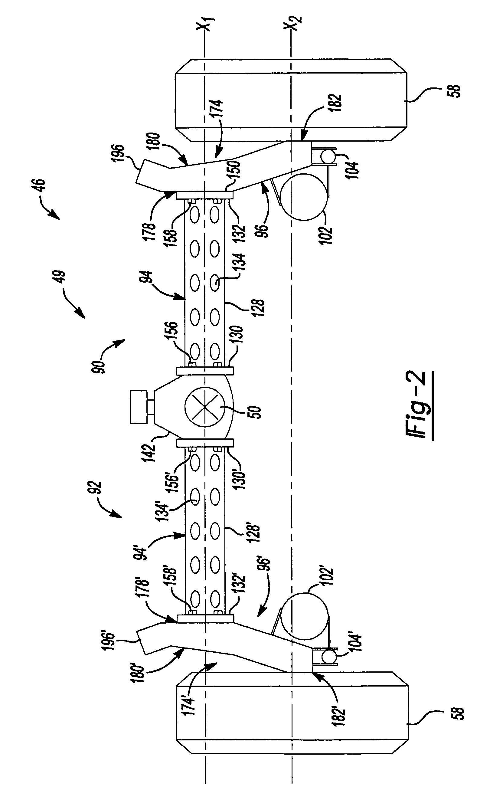 Live twist beam axle assembly