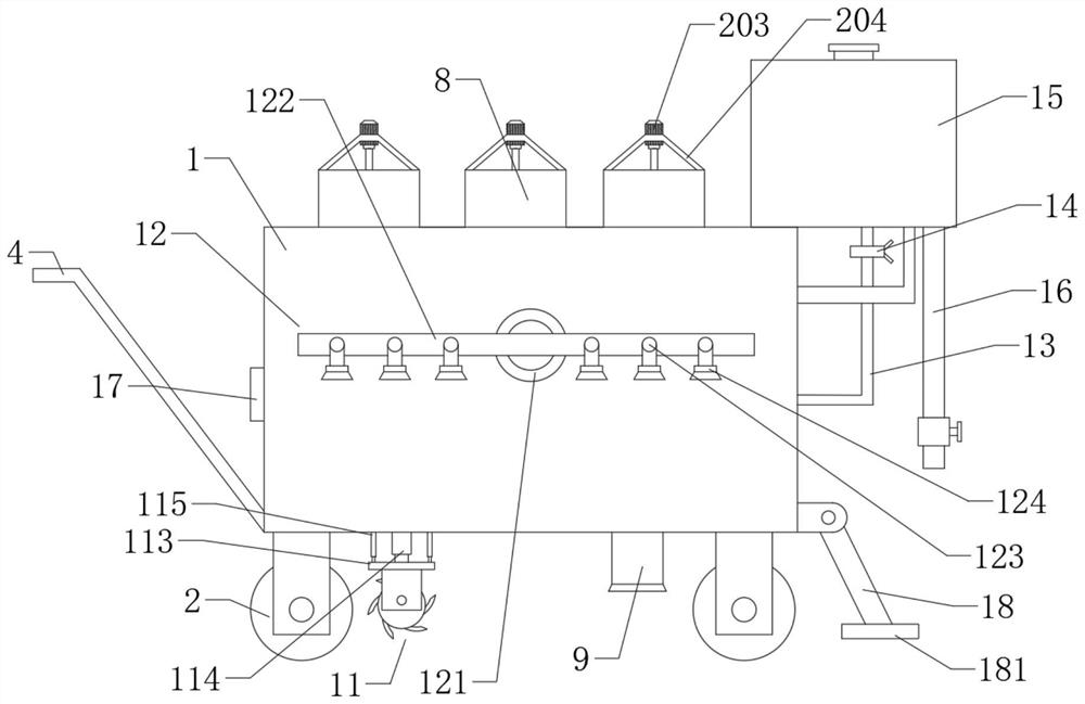 Fertilizing device for landscape garden seedlings and operation method thereof