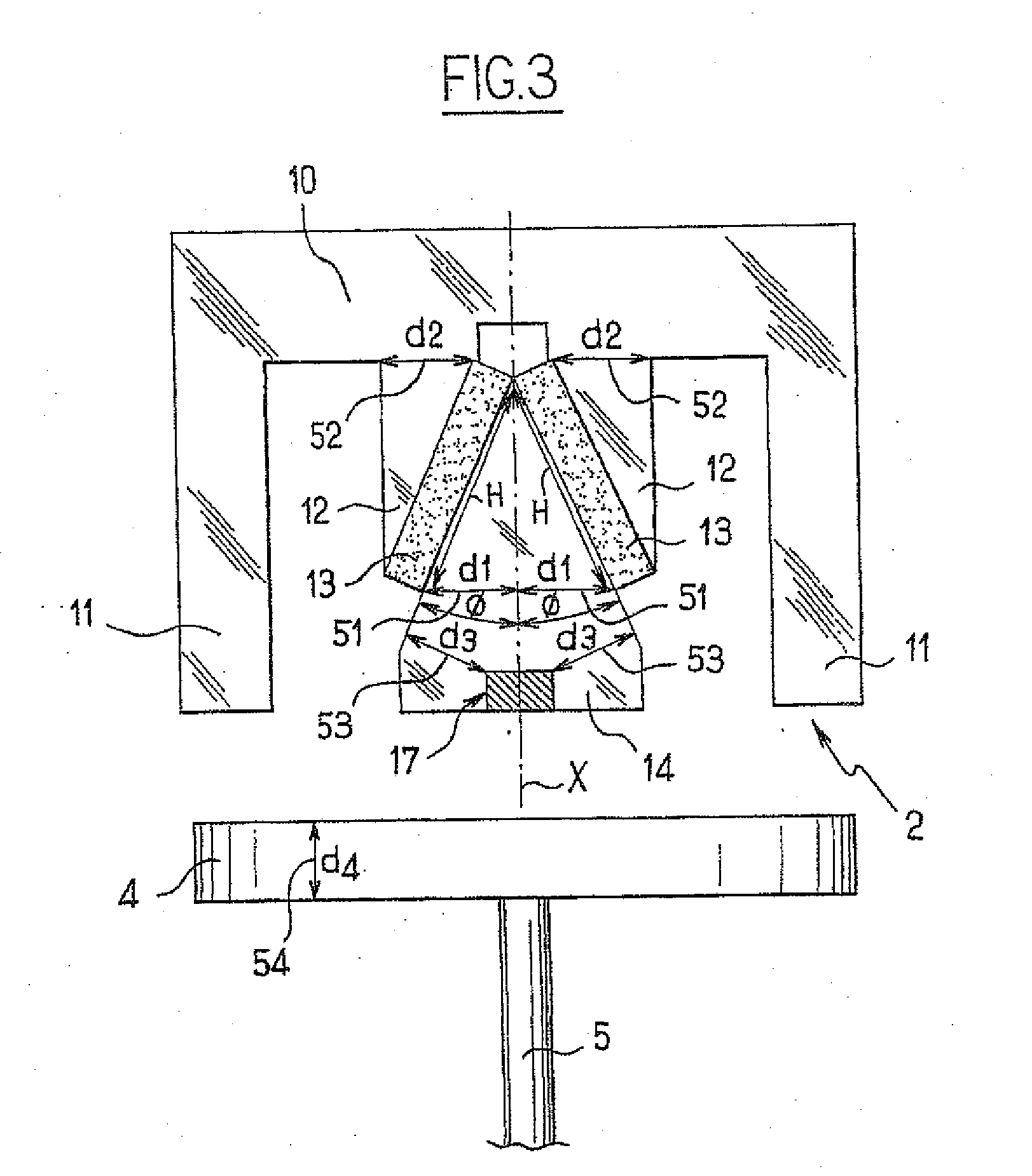 Electromagnetic actuator having permanent magnets placed in the form of a v in an electromagnetically optimized arrangement