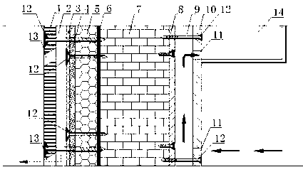 Design method for inner side and outer side air layer thickness of condensation-preventing external thermal insulation wall body