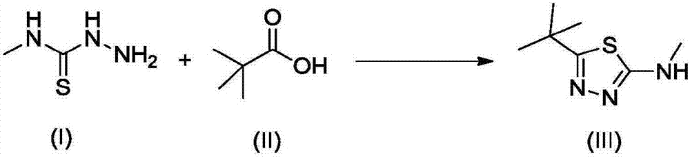 The preparation method of 2-methylamino-5-tert-butyl-1,3,4-thiadiazole