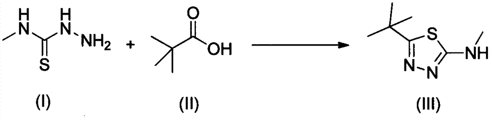 The preparation method of 2-methylamino-5-tert-butyl-1,3,4-thiadiazole