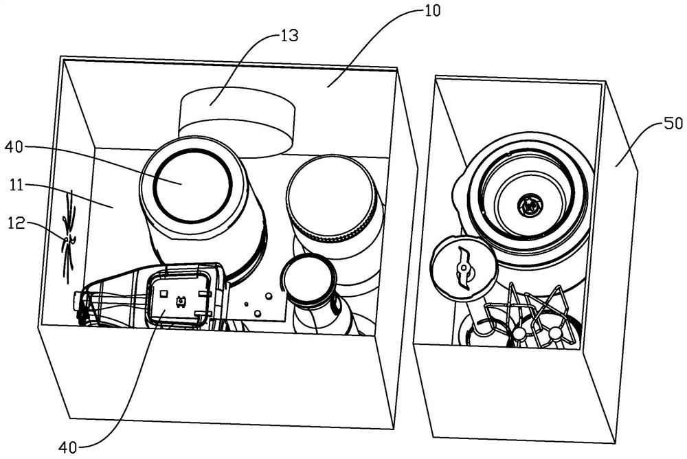 Wireless charging box for household appliances and system thereof