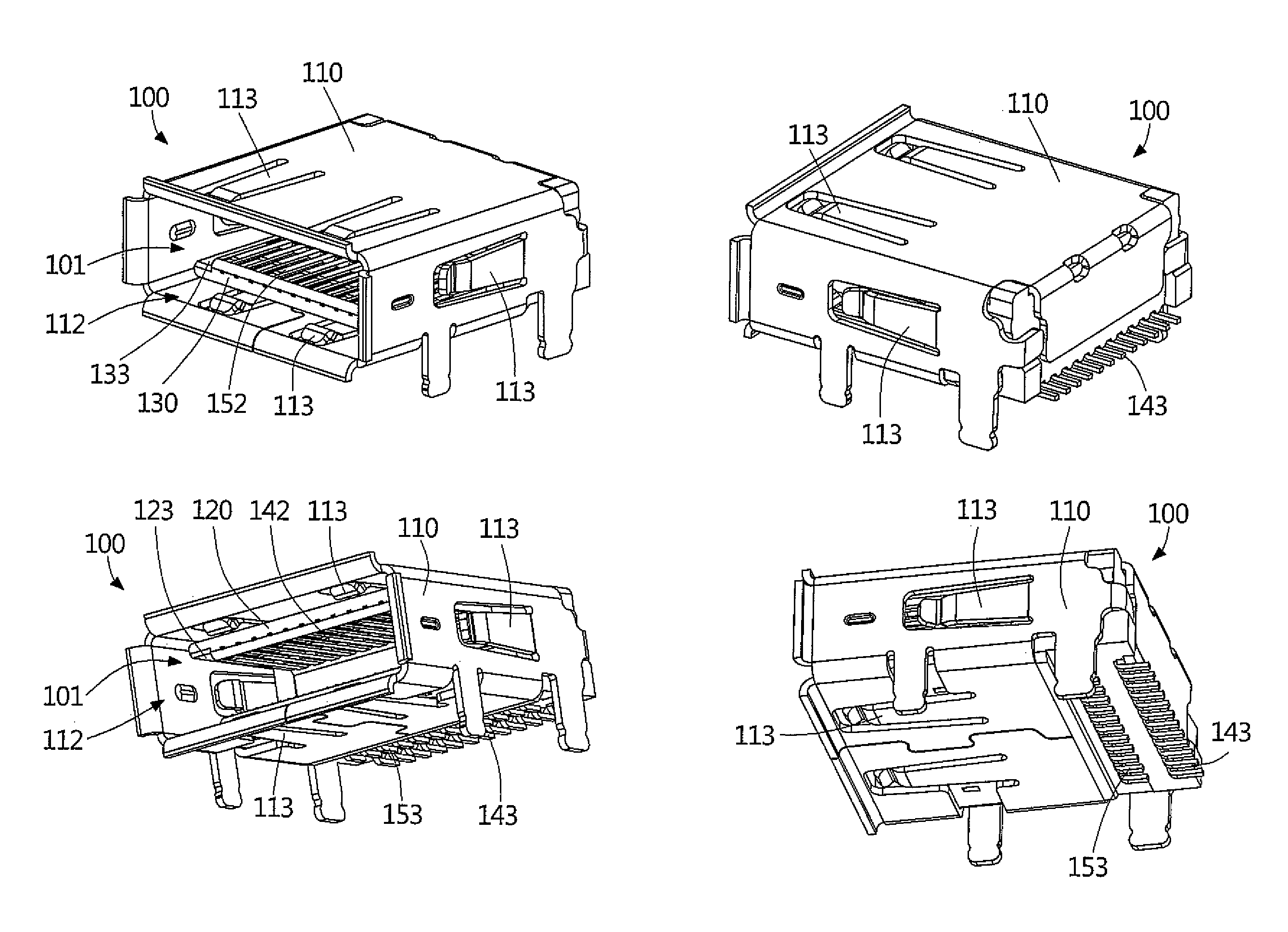Receptacle of electrical connector