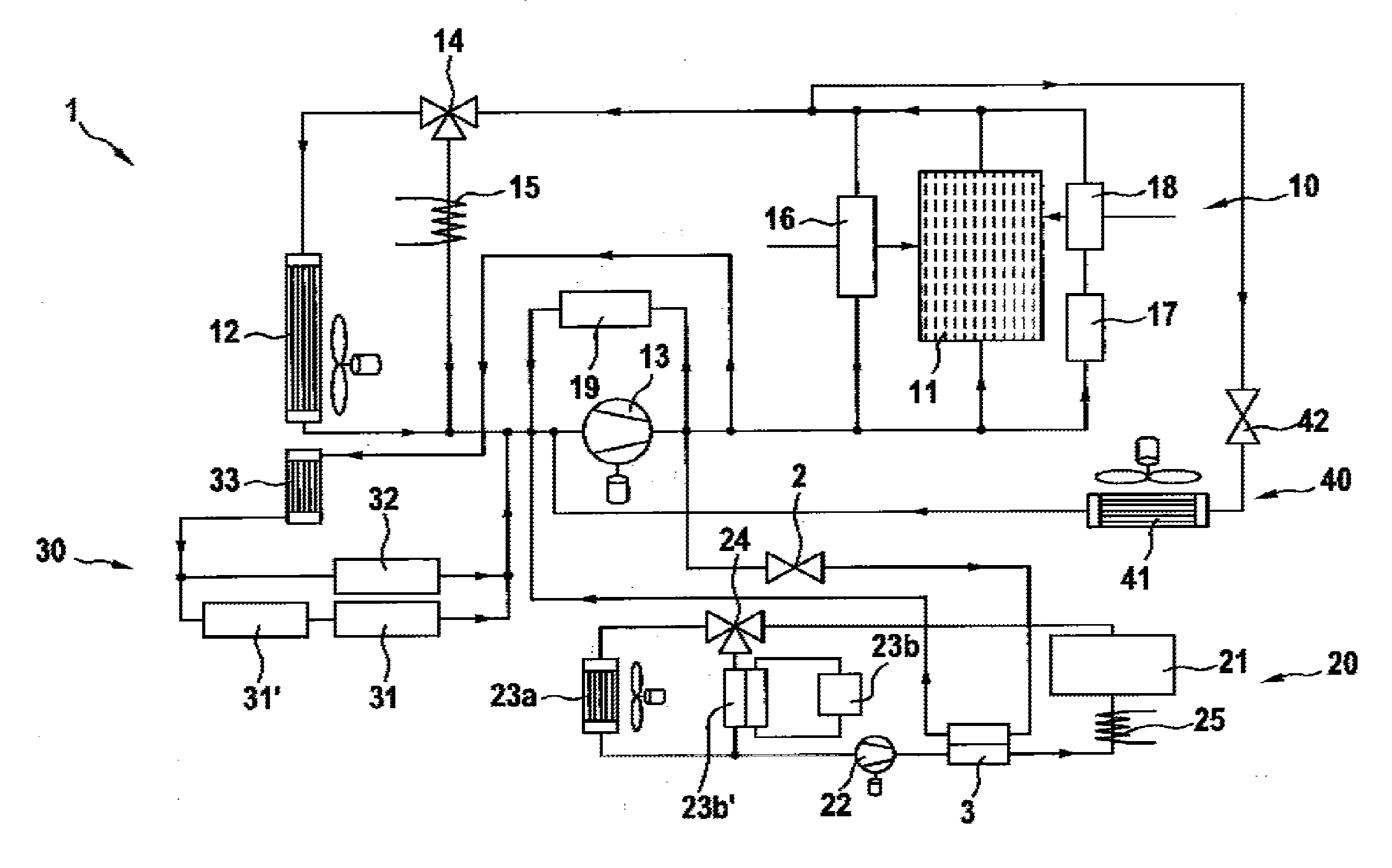 Fuel cell cooling system with coupling out of heat
