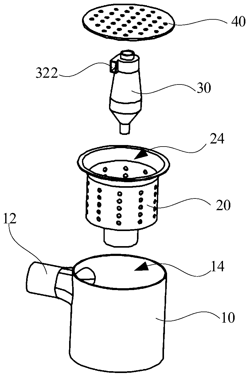 Dust collector, dust cup device and separating cone of dust cup device