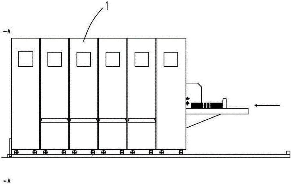 Post-print arranging and counting device of water ink printer