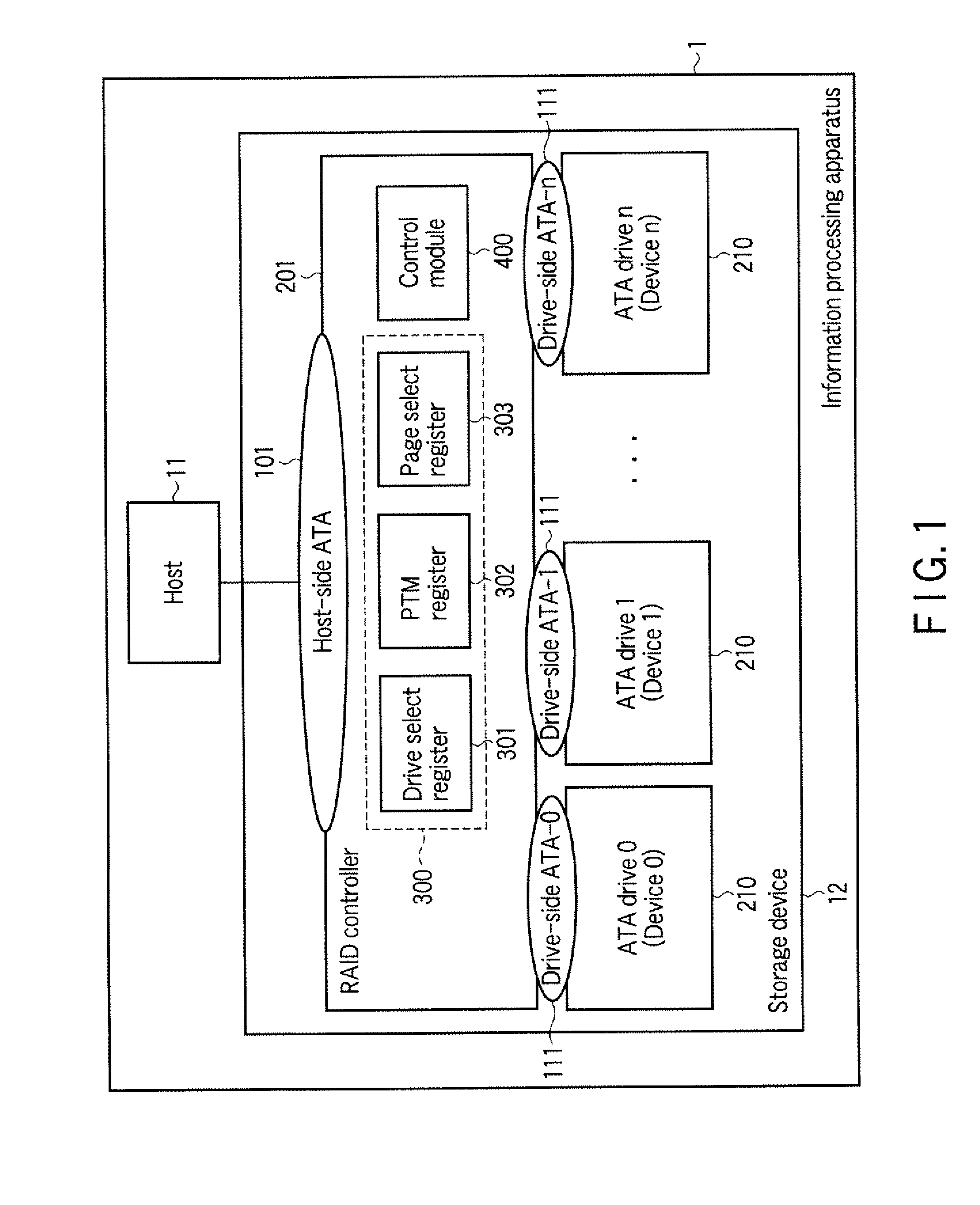 Disk array control device and storage device