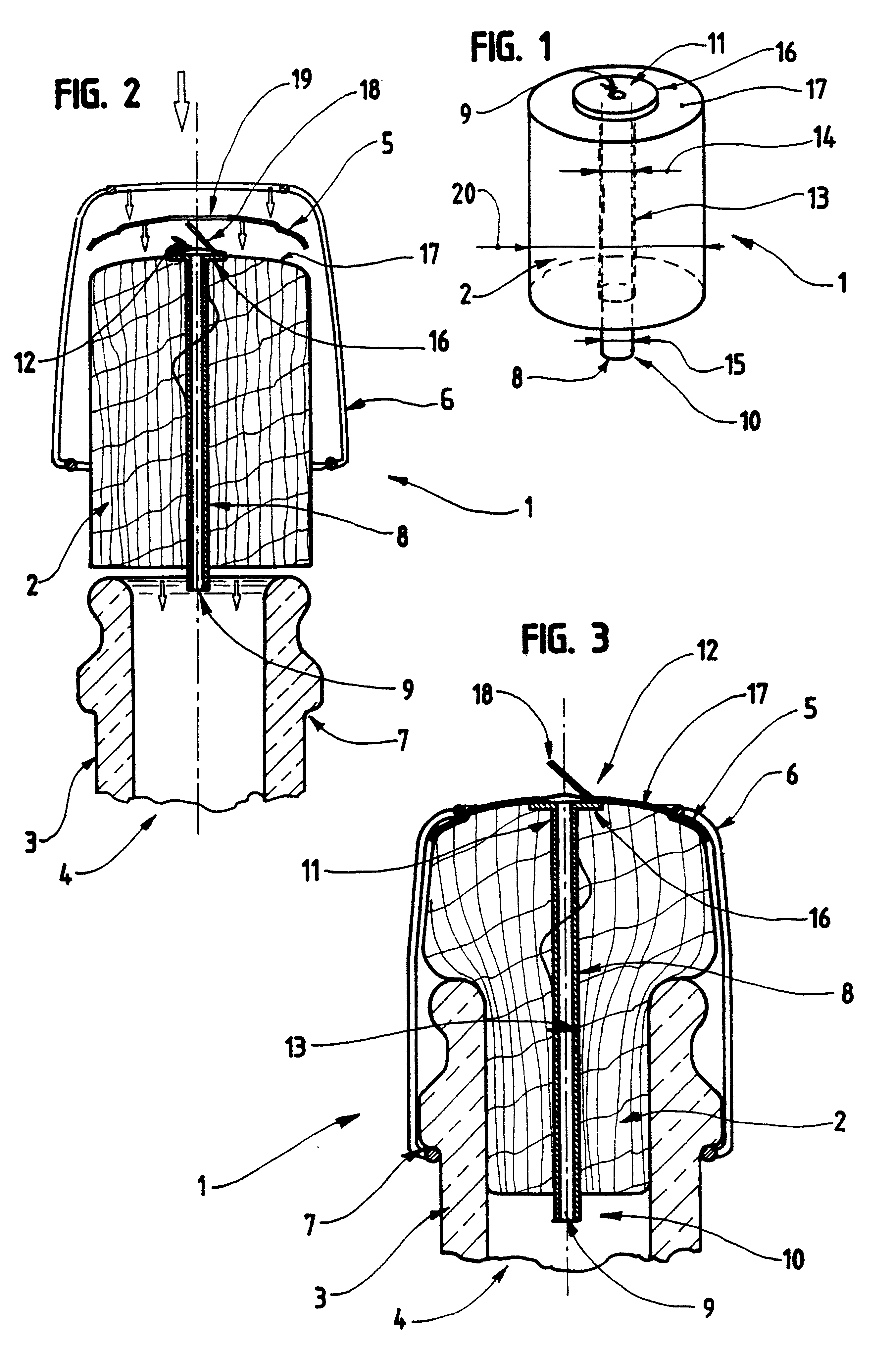 Sealing device for a bottle containing sparkling wine