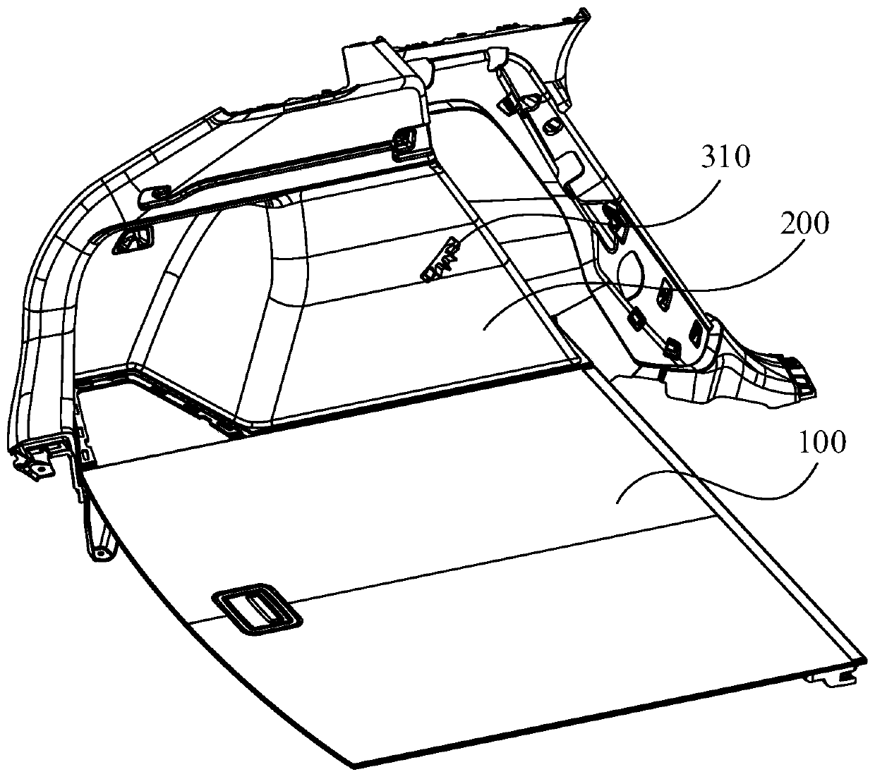 Adjusting mechanism of trunk cover plate and automobile