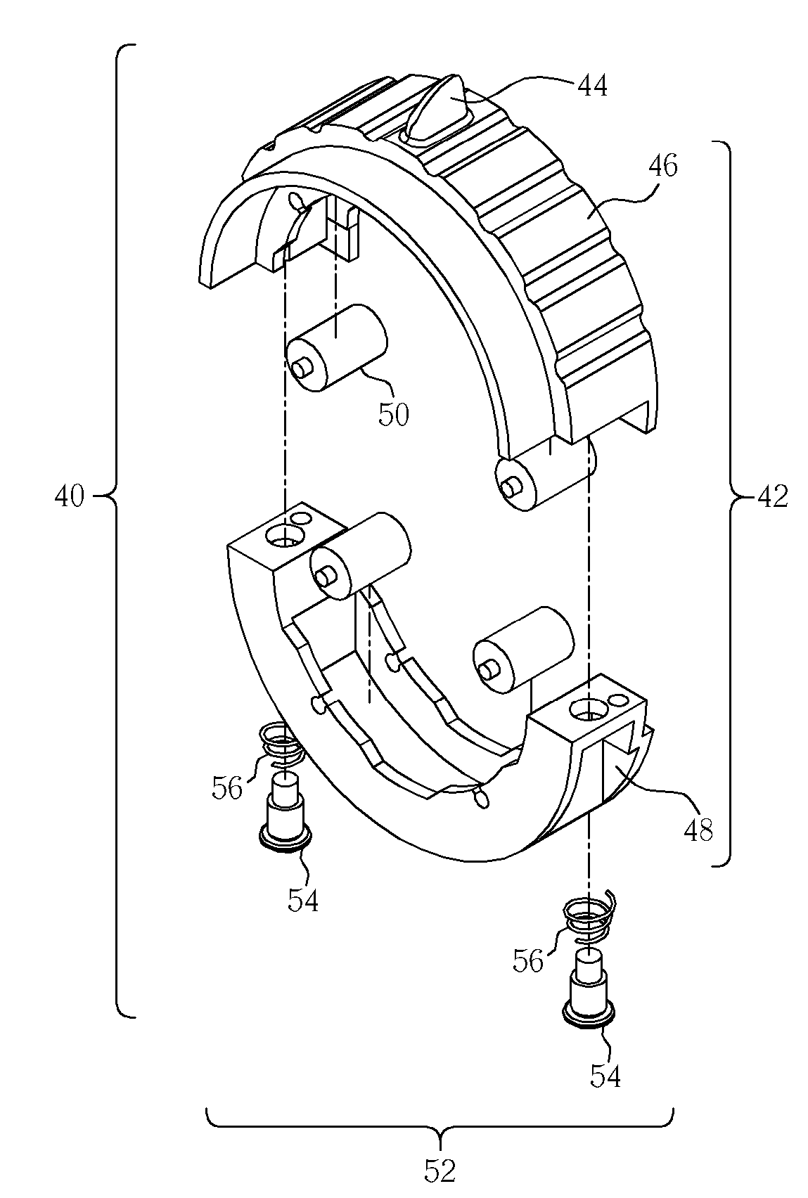 Optical assembly with a lens magnification-adjusting function