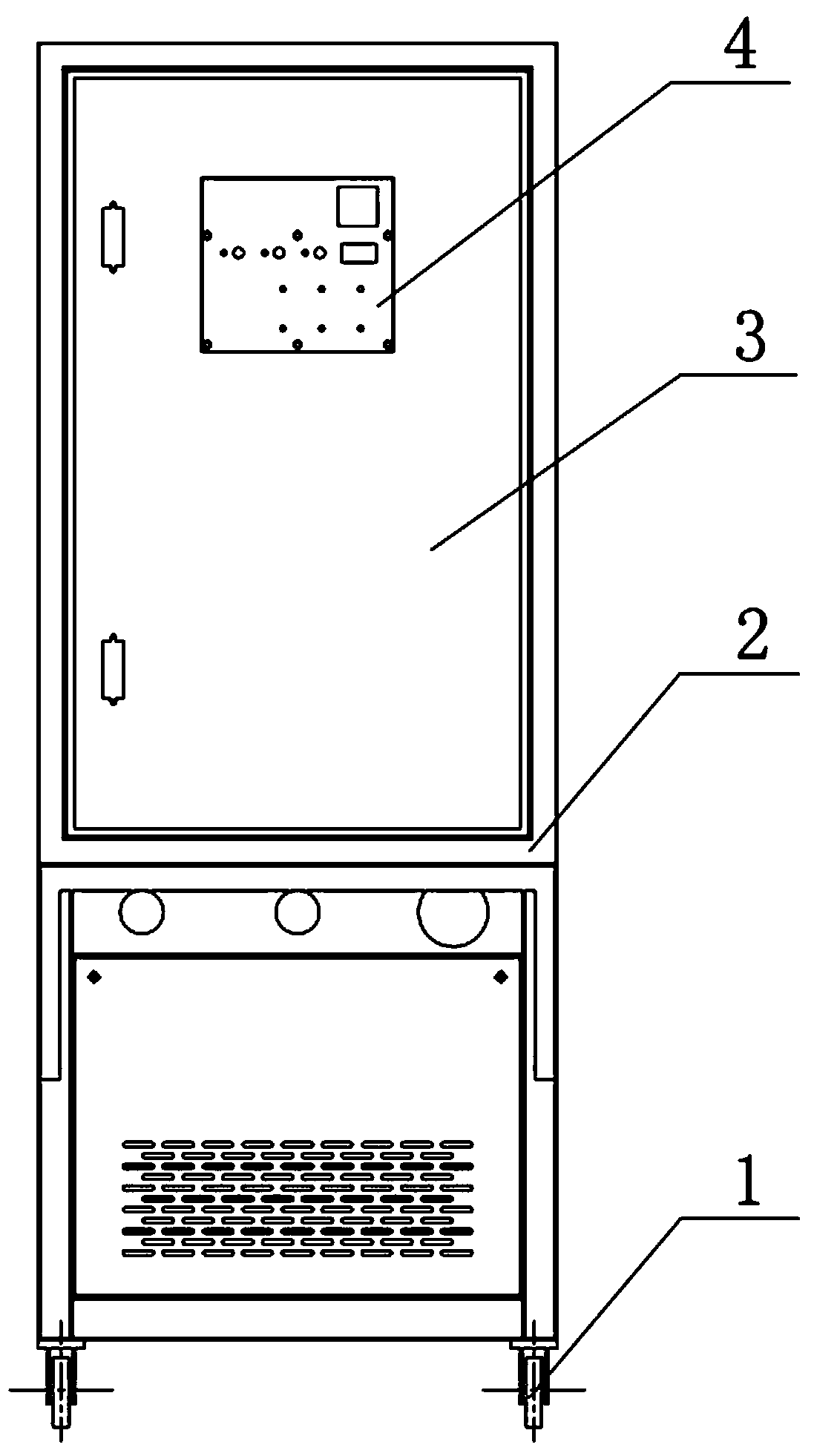 Electric control box for temperature control equipment with external cooling device