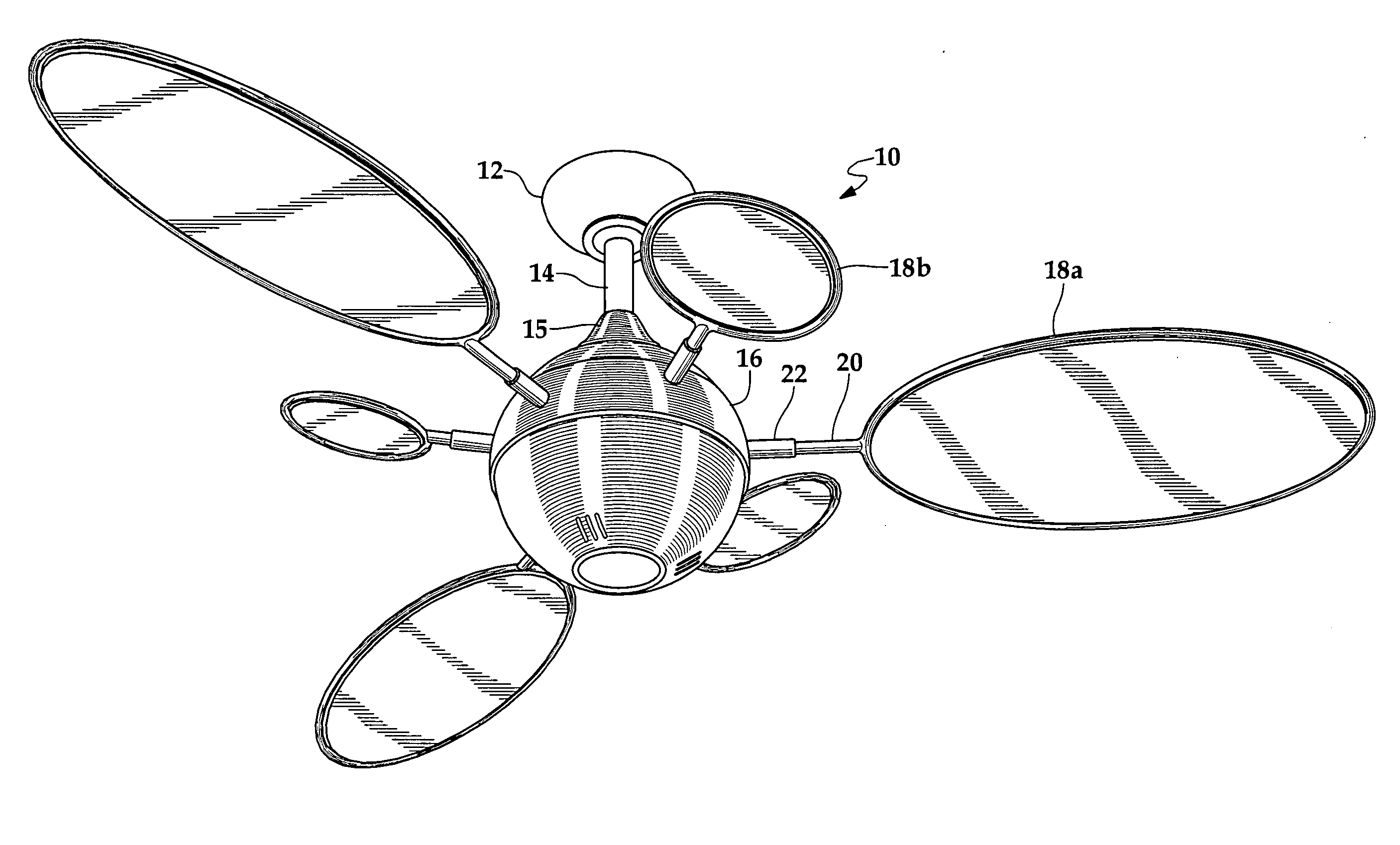 Ceiling fan blade attachment mechanism
