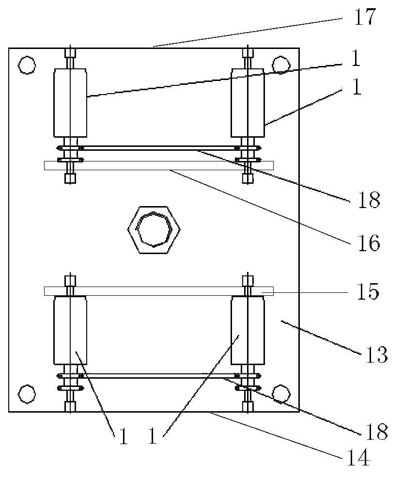 Lifting mechanism of lifting transverse moving device of large-area thin substrate