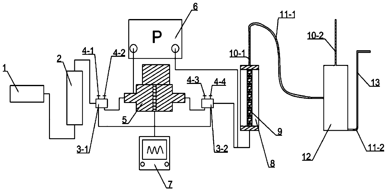 Imbibition experimental device and imbibition experimental method under pulse action