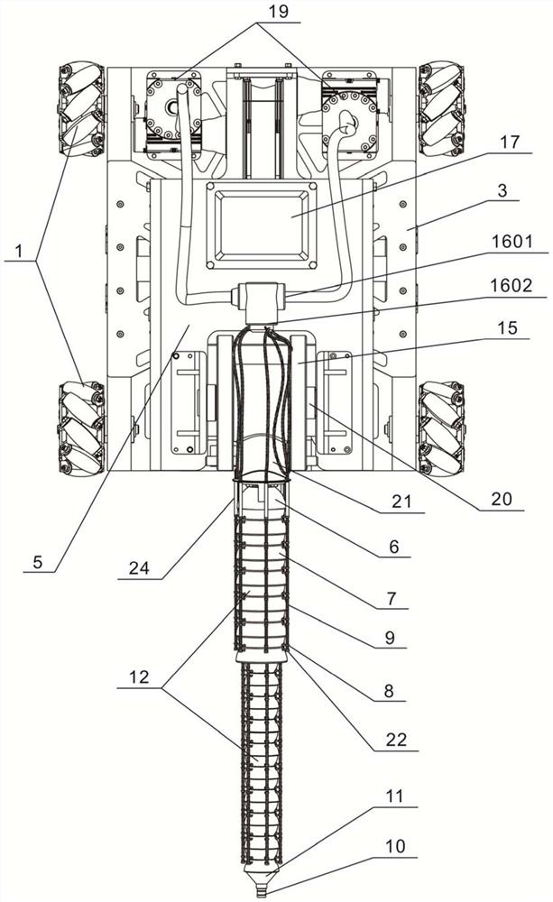 Vehicle-mounted flexible detection robot