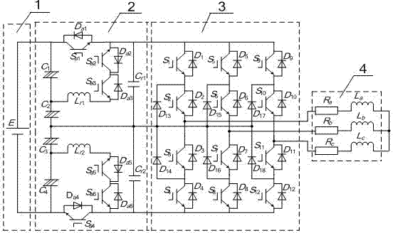 Resonant DC link three-level soft switching inverter circuit