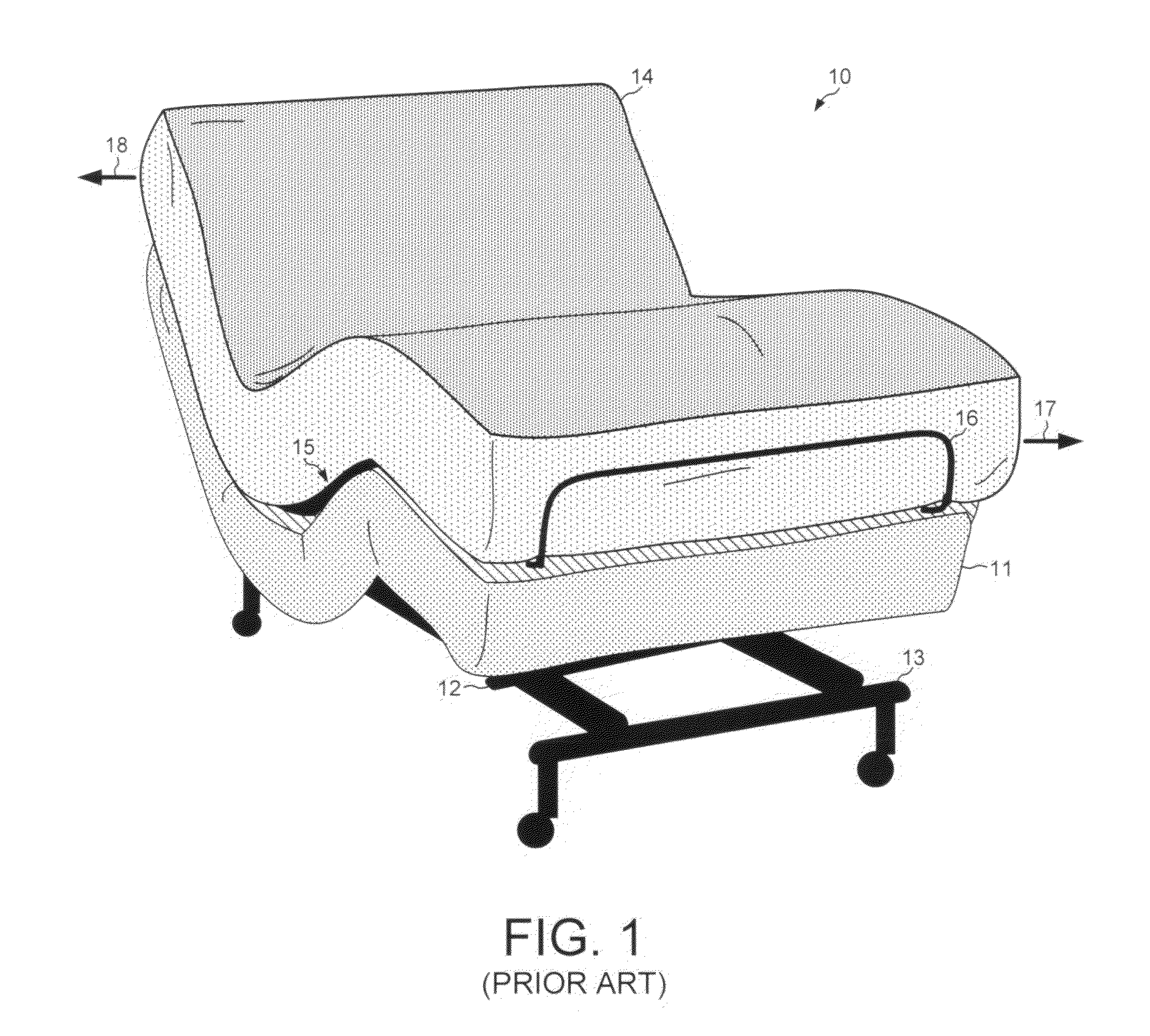 Self-adjusting mattress with balancing bars and an integrated movement mechanism