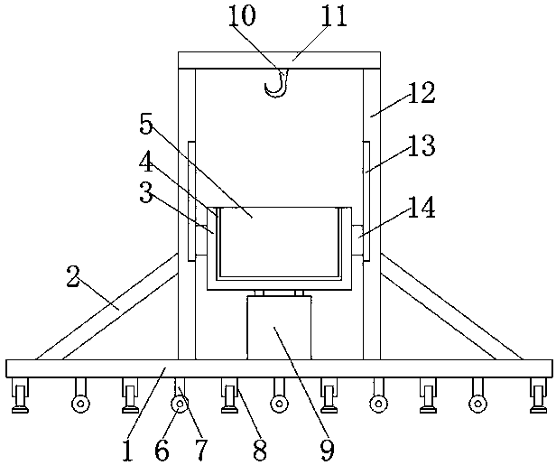 Electroplating hanging frame convenient to adjust