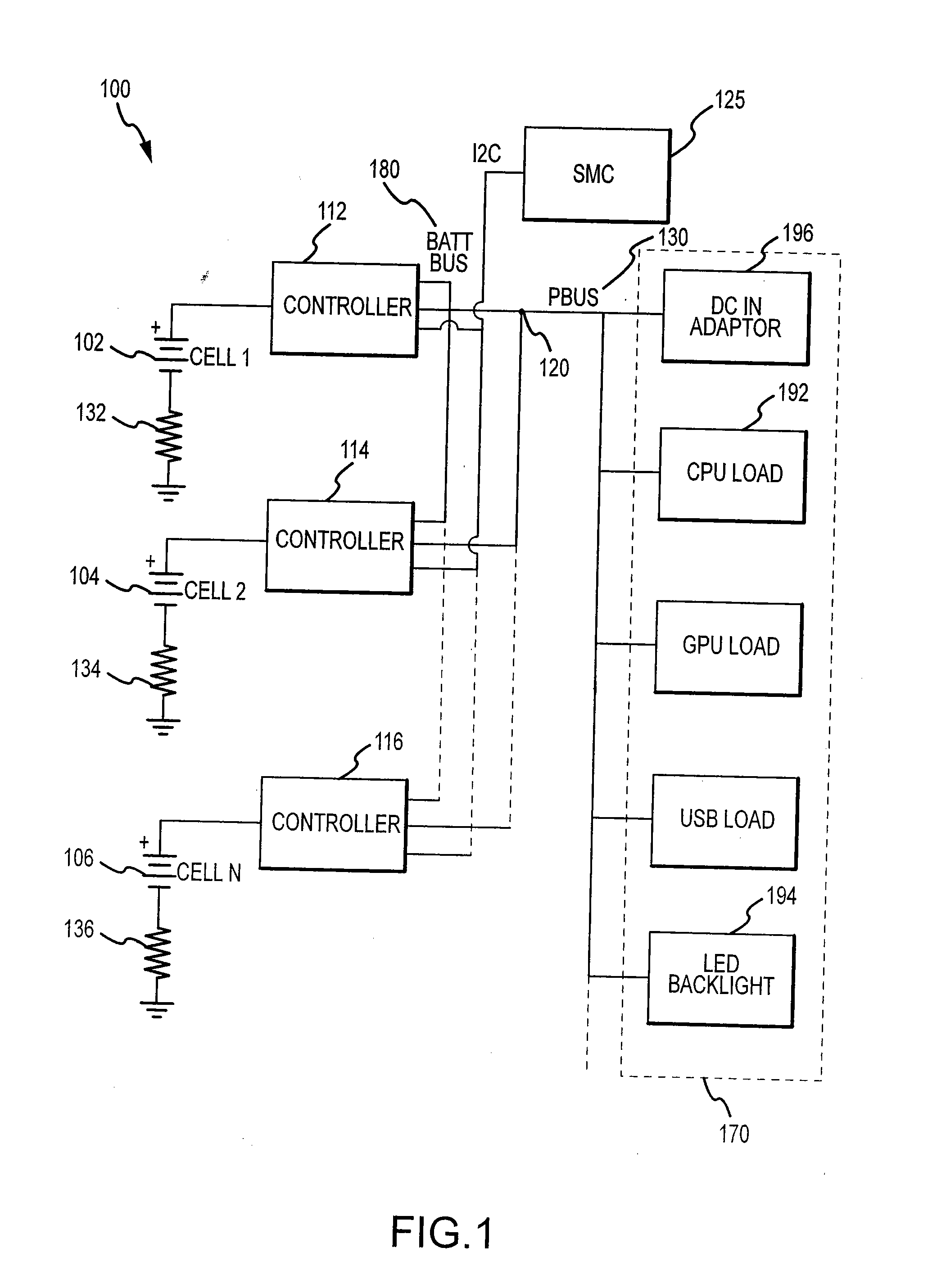 Power source having a parallel cell topology