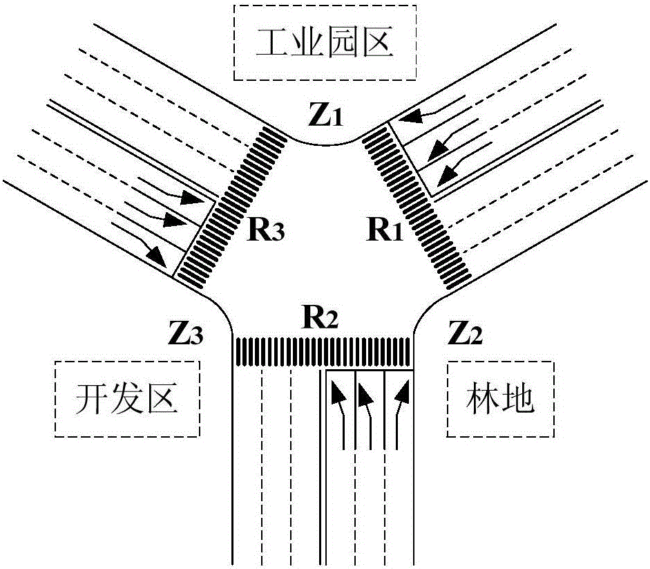 Traffic control method facilitating signalized intersection skew-crossing of pedestrians