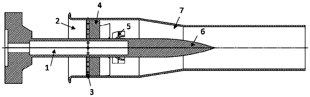 Gas turbine combustor axial two-stage swirl nozzle with opposite directions