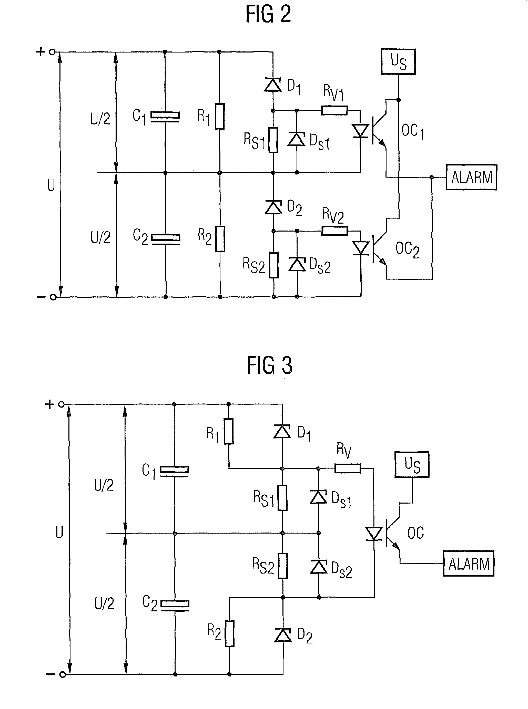Circuit arrangement comprising at least two capacitors connected in series