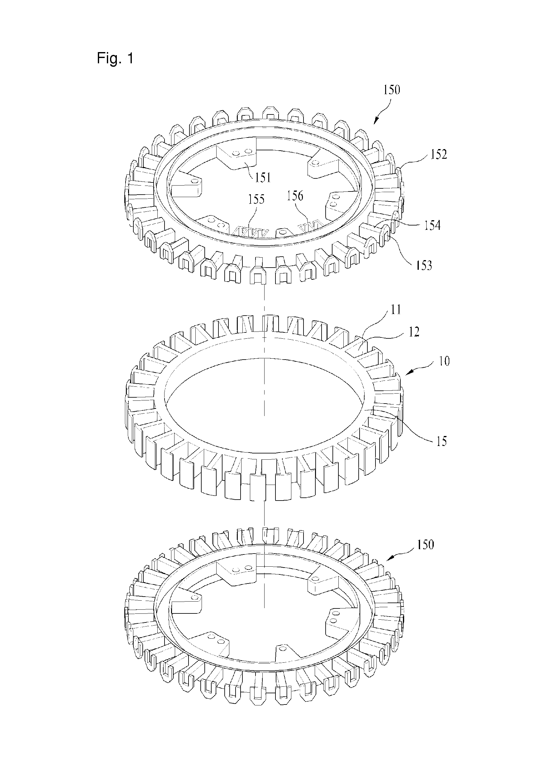 Stator assembly for motor having hall sensor part fixed to end of tooth of stator
