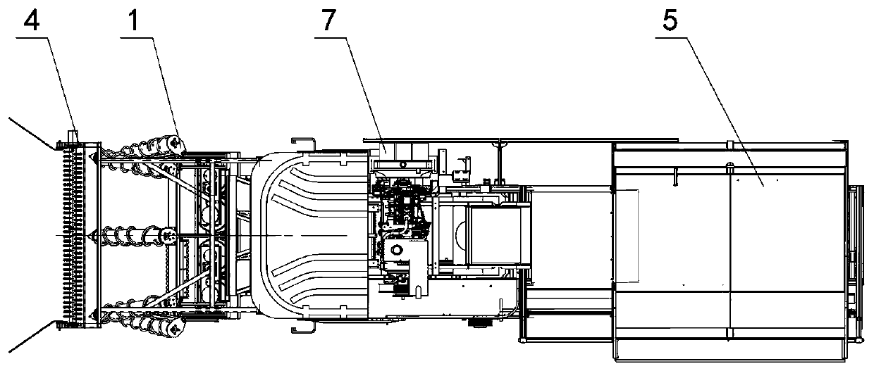 High-efficiency double-row whole-rod type sugarcane combine harvester