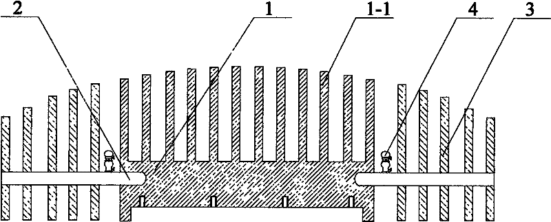 Heat pipe radiating device used in high power LED (light emitting diode) street lamp